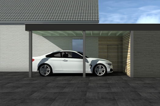 Extra opties voor het laten bouwen van een houten carport met plat of puntig dak