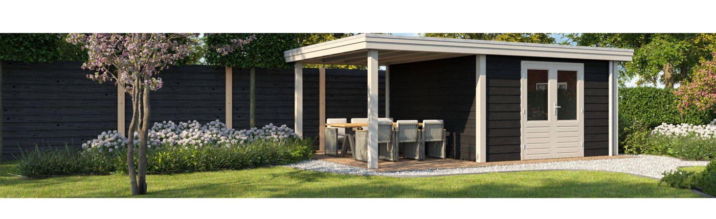 Tuinhuis met overkapping