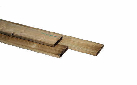 Plank 18x170mm, geschaafd,  geimpregneerd vuren