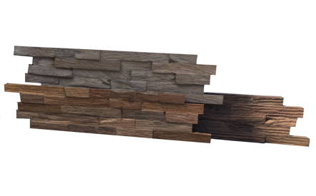 3D Teak Wall Paneel Geborsteld